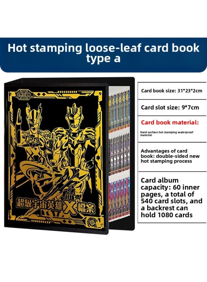 Loquat Card Book Collection Deluxe Bronzing Loose-leaf Ultraman Nine-square Empty Booklet Large Capacity Card Collection Booklet-Color:Upgraded A Large-capacity Card Book; 5 Packs Of Classic Card Holders 【  - Image 1