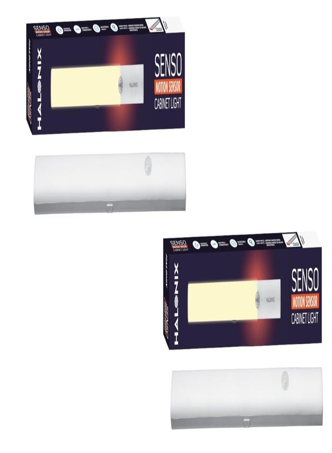 Halonix Senso Motion Sensor Cabinet Light | Rechargeable Cabinet Light with Motion Sensor | Dimmable Function | Color- Warm White | Type-C Charging | Pack of 2 - Image 1