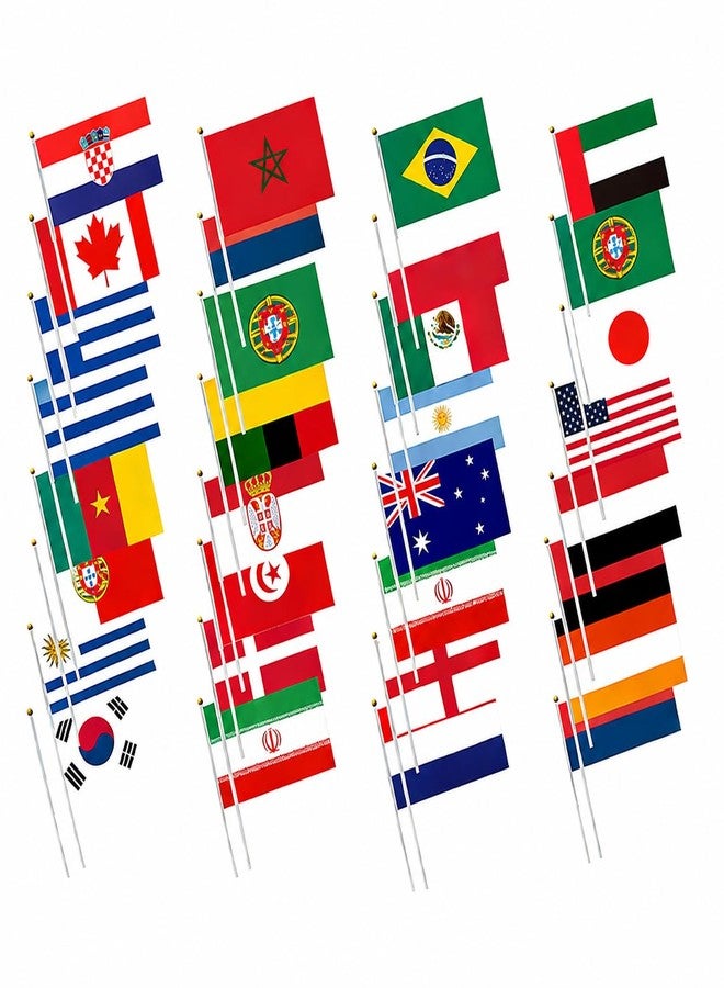 48 Pcs 2026 World Soccer Event Handheld Flags, Soccer Tournament 48 Countries Stick Flags, Premium Mini Hand Waving Flags for Party Bar Club Sports Events, International Festival and Garden Decorations - Image 1