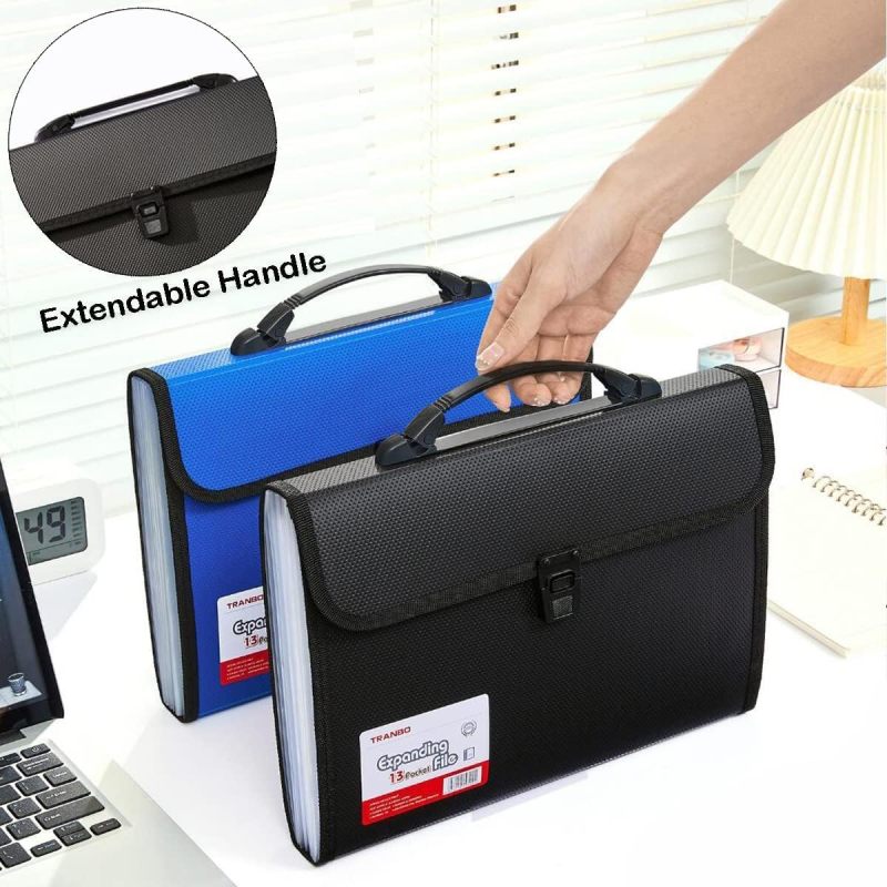 Foolscap Size Expanding File Organizer 12 Compartments Waterproof Plastic Accordion Document Folder - Portable Travel Office Supplies for School Home Business - Image 5