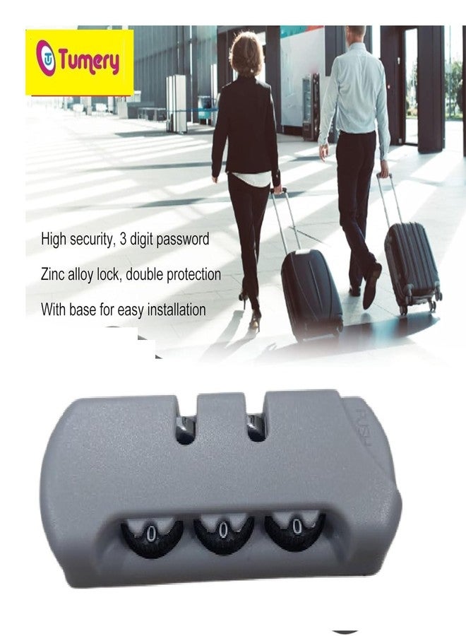 قفل رقمي ثلاثي الأرقام من شركة توميري، مناسب لحقائب السفر من طرازات VIP، Safari، American Turistr، وSkybag، مع قطع غيار وأمتعة (قفل رمادي، قطعة واحدة). - Image 4