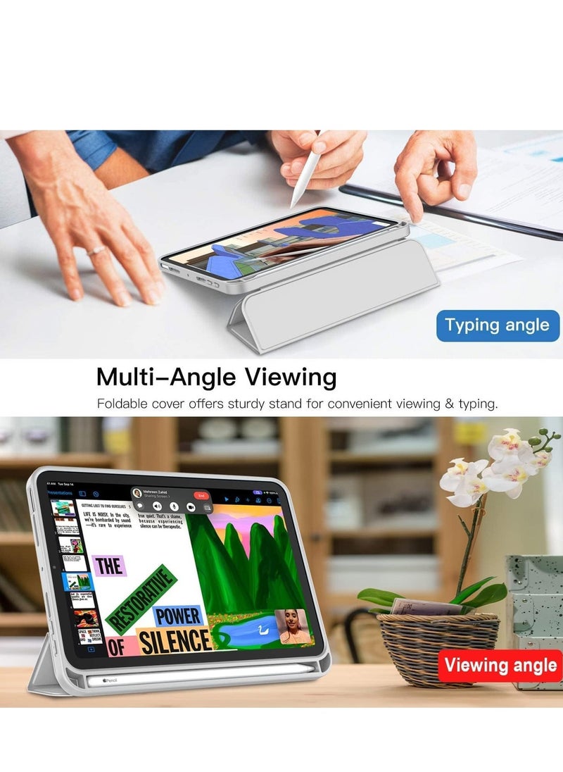 JAJEEK New Smart Case with Pencil Holder Compatible with iPad Mini 7 – Tri-Fold Smart Case with Soft TPU Back, Auto Wake/Sleep, Dustproof & Anti-Fingerprint, Heavy Duty Protection, Ultra-Slim & Lightweight - Image 4