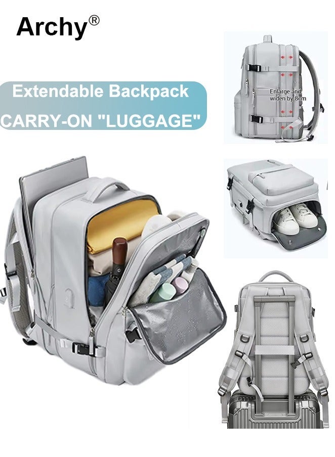 Archy High Capacity Business Travel Backpack with Smart Storage for Short Trips Expandable Luggage Bag Dry and Wet Separation Scientific Storage Business Computer Bag Simple Solid Color Design Independent Shoe Storage - Image 4