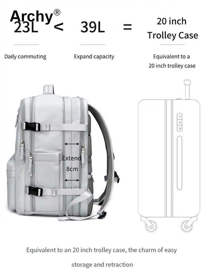 Archy High Capacity Business Travel Backpack with Smart Storage for Short Trips Expandable Luggage Bag Dry and Wet Separation Scientific Storage Business Computer Bag Simple Solid Color Design Independent Shoe Storage - Image 5