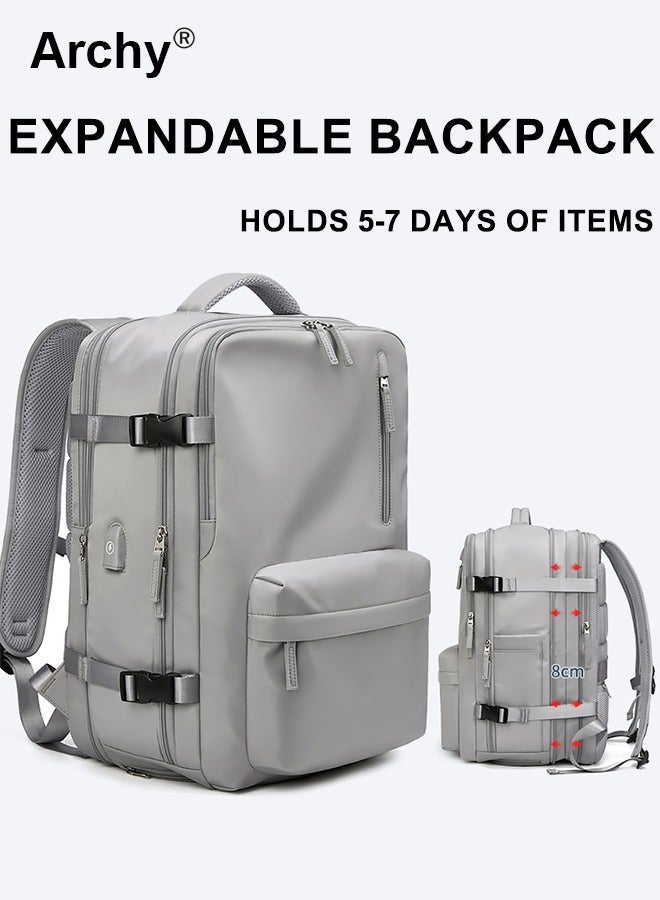 Archy High Capacity Business Travel Backpack with Smart Storage for Short Trips Expandable Luggage Bag Dry and Wet Separation Scientific Storage Business Computer Bag Simple Solid Color Design Independent Shoe Storage - Image 1