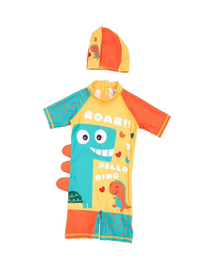 بيبي كلو مجموعة سباحة للأولاد من هالو داينو قطعتين للصيف - Image 1