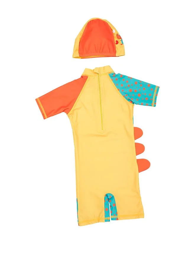 babyqlo Hello Dino 2 Pc Boys Swimsuit Set for Summer