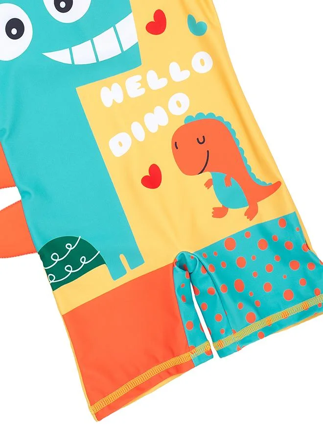 babyqlo Hello Dino 2 Pc Boys Swimsuit Set for Summer