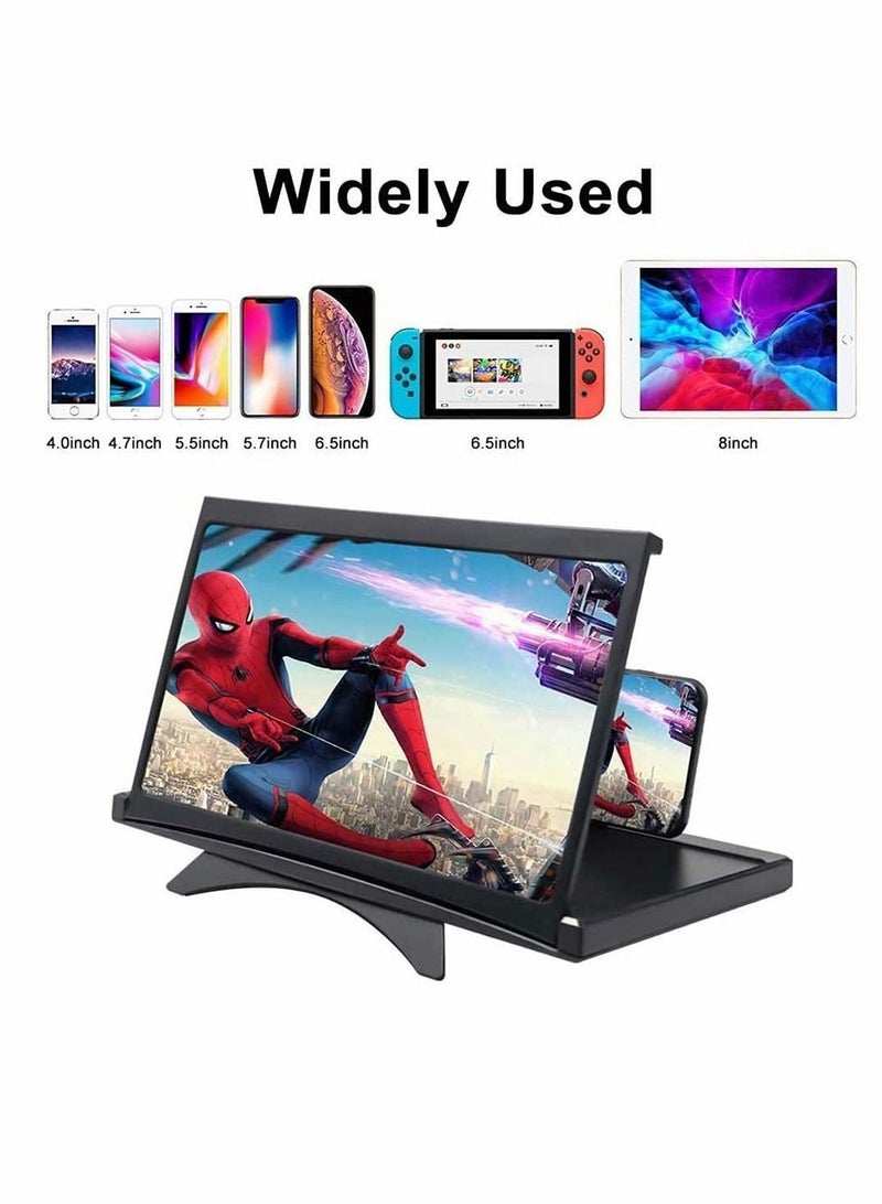 Y&D 12-Inch 3D Screen Magnifier, Mobile Phone Compatible With All Smart Phones, Foldable Holder For Movies, Videos And Games - Image 2