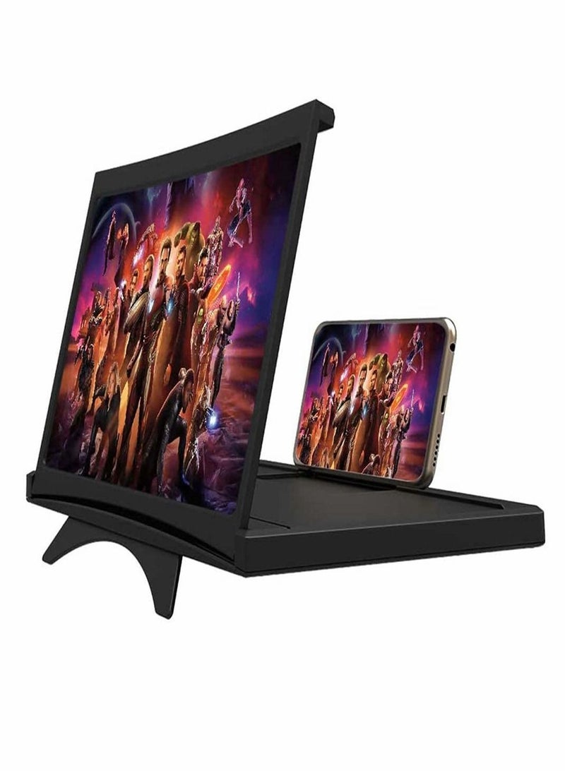 Y&D 12-Inch 3D Screen Magnifier, Mobile Phone Compatible With All Smart Phones, Foldable Holder For Movies, Videos And Games - Image 3