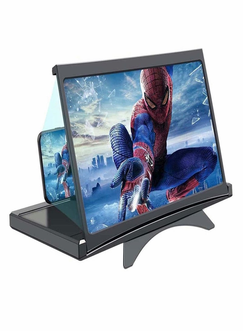 Y&D 12-Inch 3D Screen Magnifier, Mobile Phone Compatible With All Smart Phones, Foldable Holder For Movies, Videos And Games - Image 1
