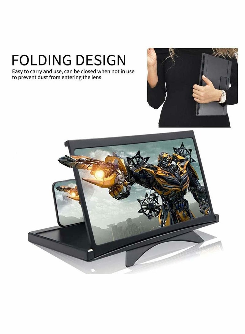 Y&D 12-Inch 3D Screen Magnifier, Mobile Phone Compatible With All Smart Phones, Foldable Holder For Movies, Videos And Games - Image 4