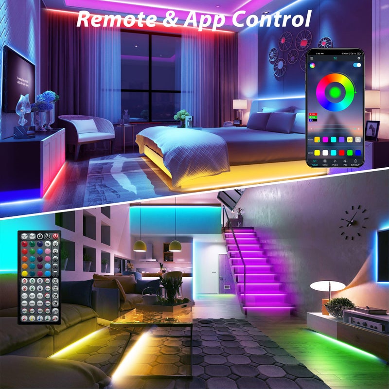 Ledagic Led Lights for Bedroom 250ft (2 Rolls of 125ft) Color Changing RGB Led Strip Lights with 60 Keys Remote and App Control, Music Sync Led Lights for Room Kitchen Party Home Decor - Image 3