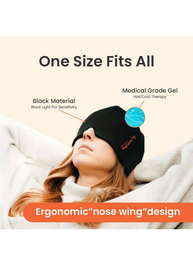 Herb Tantra - Migraine Go Relief Cap | Soothing Headache Hat Ice Pack Mask | Face Cold Compress Cooling Gel Head Wrap | Products For Tension, Stress & Hangover - Image 1