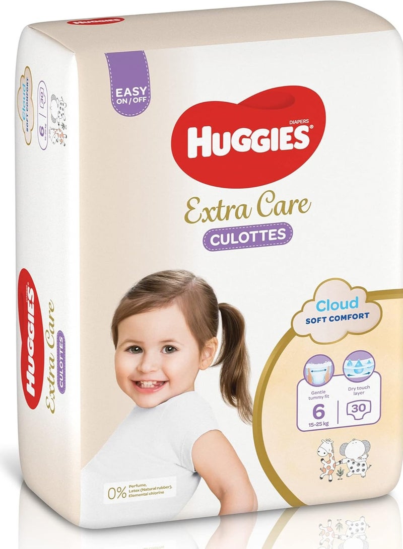 HUGGIES Huggies, Extra Care Culottes, Size 6, 15-25 kg, 30 Diaper Pants - Image 1