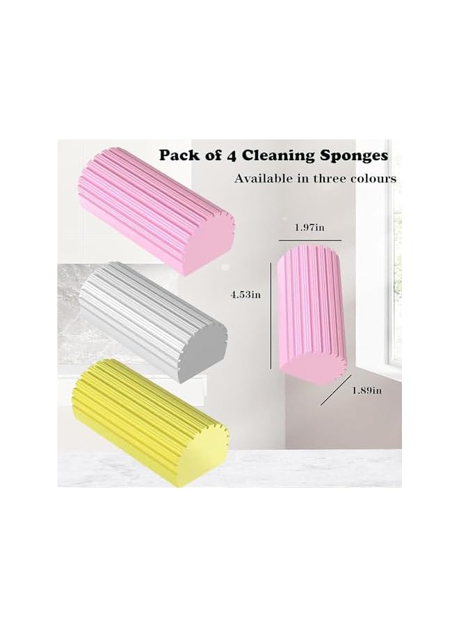 erorex 4 Pack Damp Dusting Sponge Duster,Household Cleaning Sponges, Reusable Household Cleaning Sponge Tool for Blinds, floorboards, Fan Blades, Vents, Glass, Railings, Mirrors - Image 4