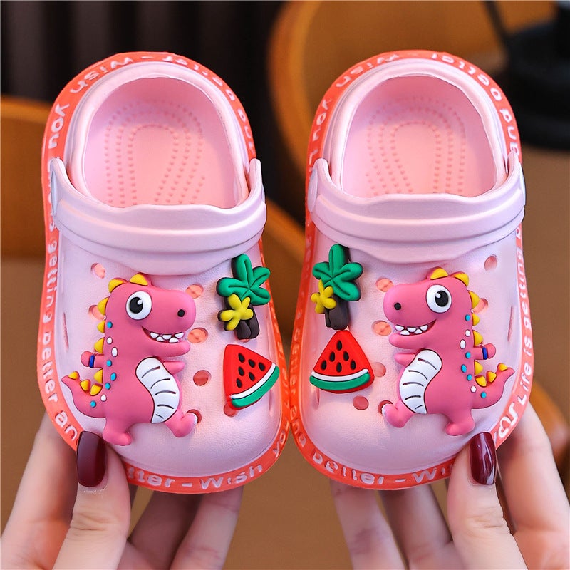 Children'S Croc Shoes Summer Dinosaur Cartoon Cute Slippers Home Girls Baby Boys Non-Slip Sandals For Outdoor Wear - Image 4