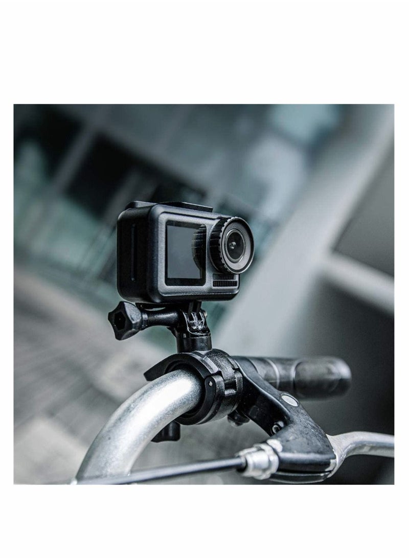 Excefore - Bicycle Motorcycle Handlebar Mount,Compatible with Gopro Hero 8/7/6/5,for DJI Xiao Yi Action Camera,360 Rotation Mount Holder Quick Release Mount Non-slip Adapter Accessory(Black) - Image 1
