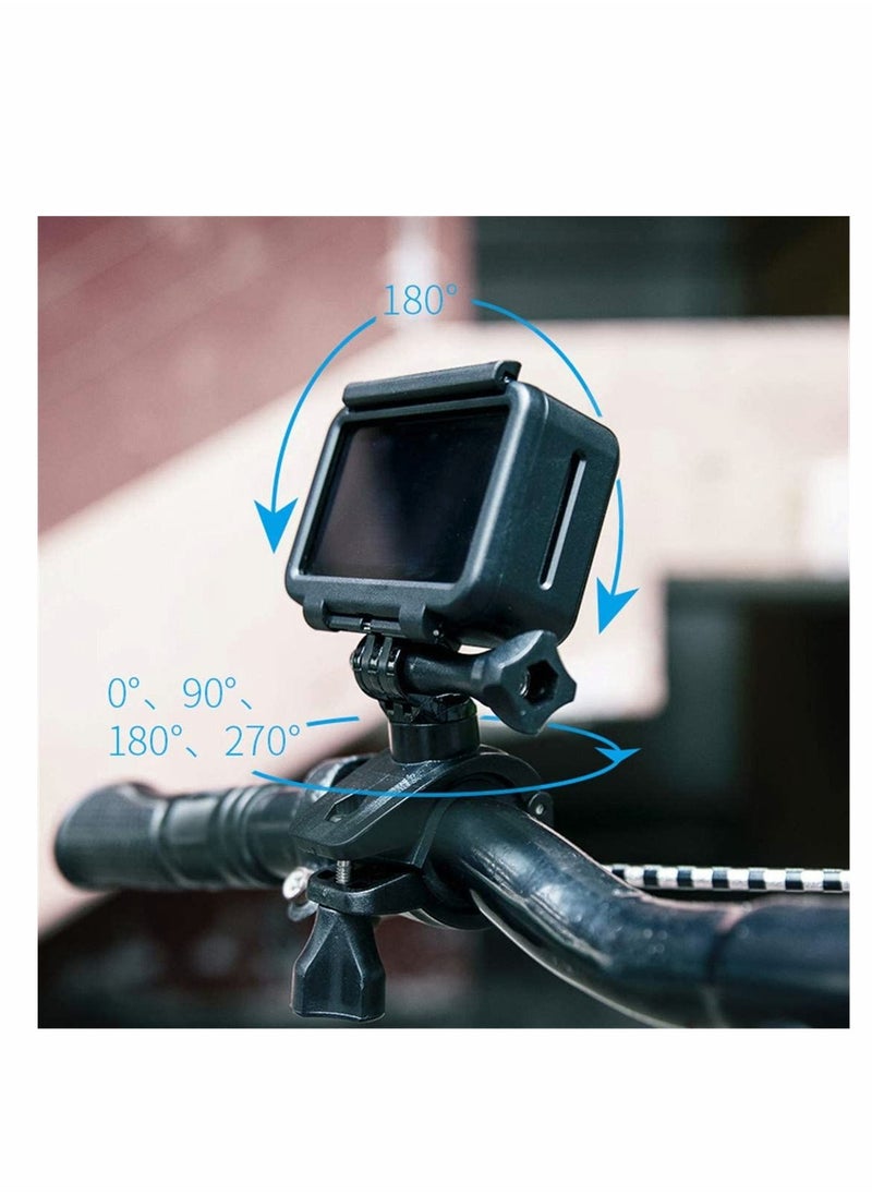 Excefore - Bicycle Motorcycle Handlebar Mount,Compatible with Gopro Hero 8/7/6/5,for DJI Xiao Yi Action Camera,360 Rotation Mount Holder Quick Release Mount Non-slip Adapter Accessory(Black) - Image 1