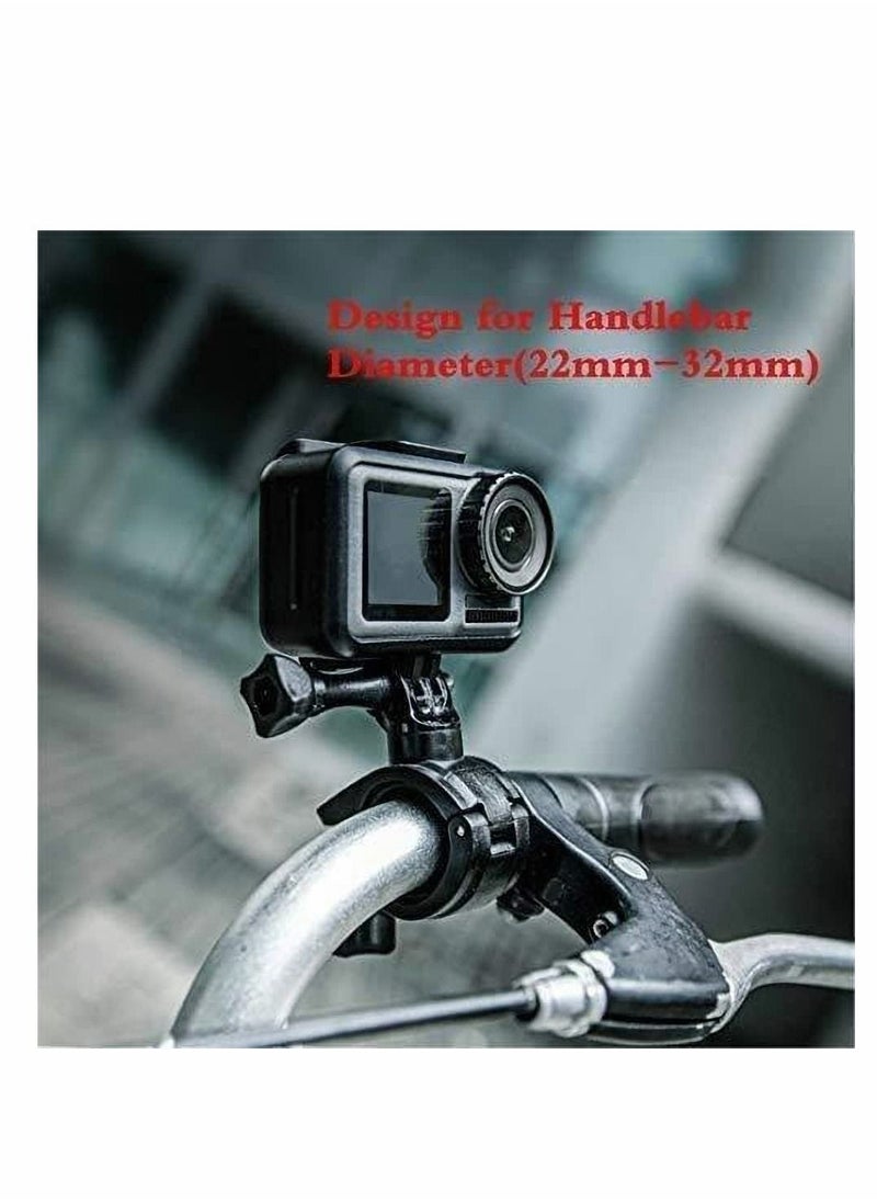 Excefore - Bicycle Motorcycle Handlebar Mount,Compatible with Gopro Hero 8/7/6/5,for DJI Xiao Yi Action Camera,360 Rotation Mount Holder Quick Release Mount Non-slip Adapter Accessory(Black) - Image 1