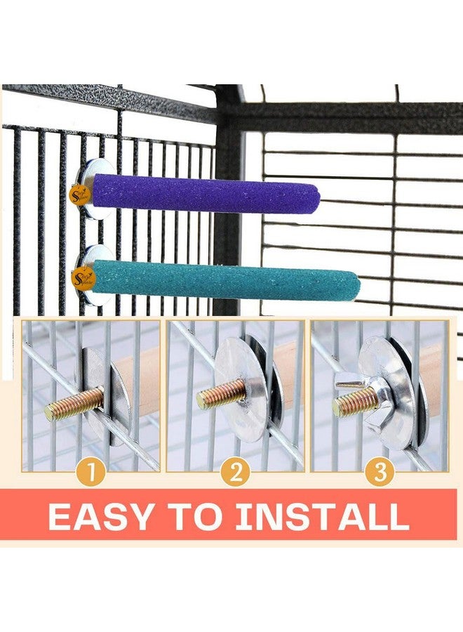 سايج سكوير مجموعة من مجاثم الرمل الخشن المصنوعة من الخشب الطبيعي مقاس 6 و8 بوصات | تمرين، طحن الأظافر، حامل ألعاب، تدريب، ملحقات القفص | العصافير، الببغاوات، البادجي، الكوكتيل (عبوة من قطعتين) - Image 5