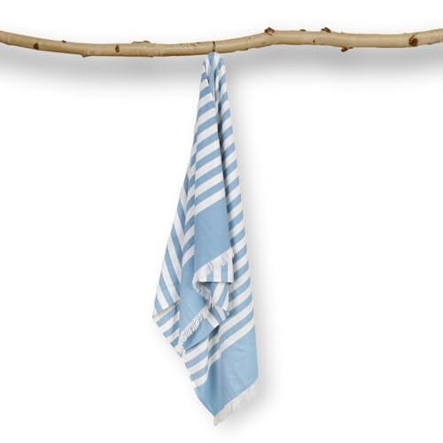 Mush Bamboo Turkish Towel | 100% Bamboo |Ultra Soft, Absorbent & Quick Dry Towel for Bath, Beach, Pool, Travel, Spa and Yoga | 29 x 59 Inches (Muted Blue) - Image 2
