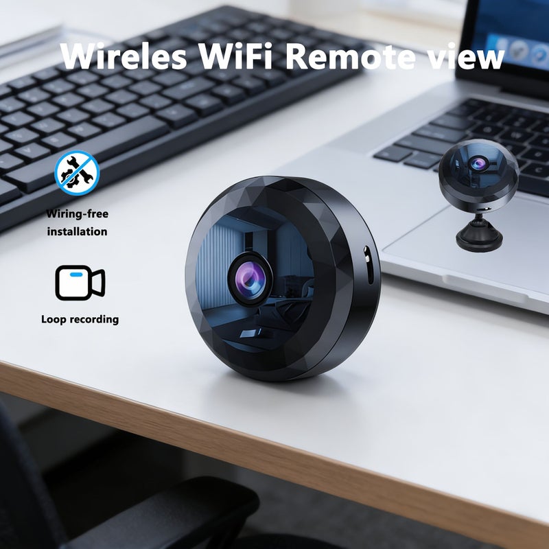 Black 2.4G Indoor Wireless Wifi Camera with Motion Detection Night Vision and Remote Control - Image 4