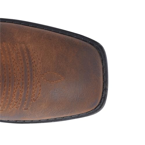 SheSole Women's Fashion Western Cowgirl Cowboy Boots Wide Square Toe Mid Calf Brown US Size 7 - Image 4