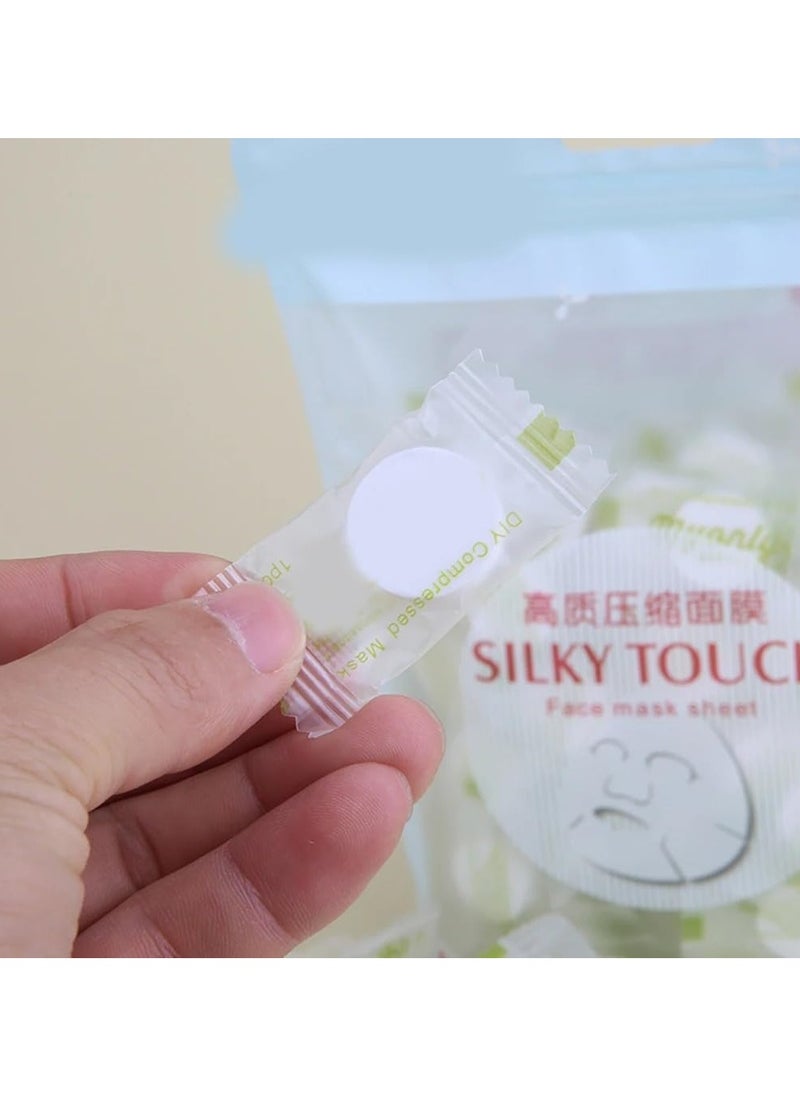 Yameem Yameem 100Pcs DIY Facial Mask Disposable Self-made Non-Woven Compressed Mask Individually Wrapped Mask Paper for Home and Travel  - Image 3