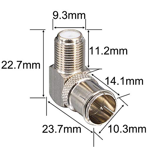onelinkmore F Male to Female Right Angle Coax connectors Type F Adapters Push on Coaxial Quick Connect RG6 Connectors for Wall Mounted TV,Wall Plate, Cabinet, RV TV and Coaxial Cable Connection Pack of 2 - Image 2