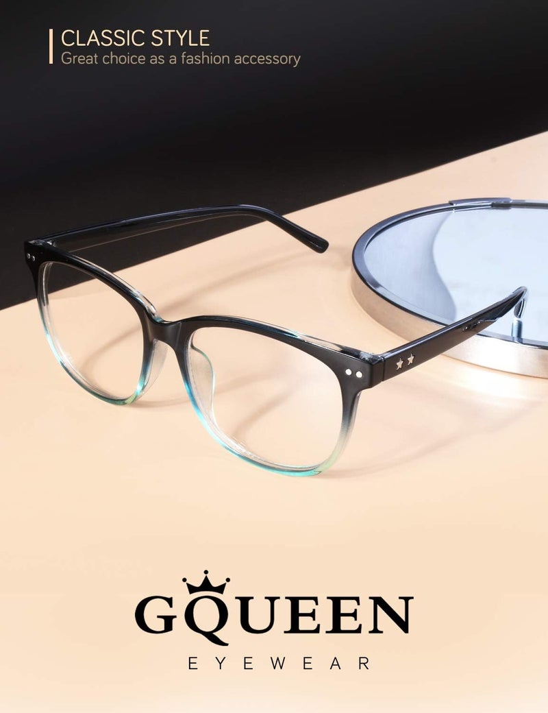 GQUEEN Fake Non Prescription Glasses Clear Lens for Women Men Oversized Frame UV400 Protection, 201581 - Image 2