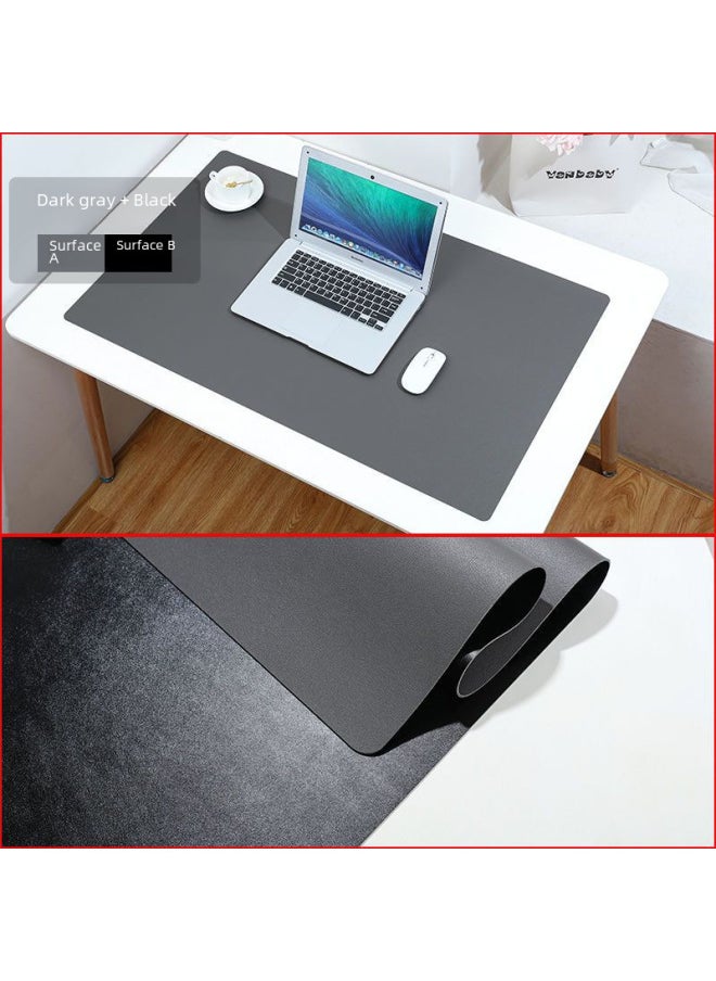 Solid Color Simple Big Mouse Pad Computer Desk Mat Waterproof Leather Mat Pattern Logo Gift Advertising Mouse Pad Customization-Color:90*45cm-Pattern:Pink + Silver (double-sided)