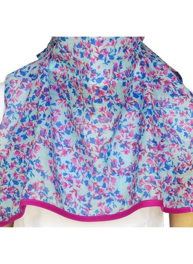 Switchon Export quality Cotton Multi color scarf cum Hijab for 12 yrs and above -size adjustable (Blue Multi) - Image 5