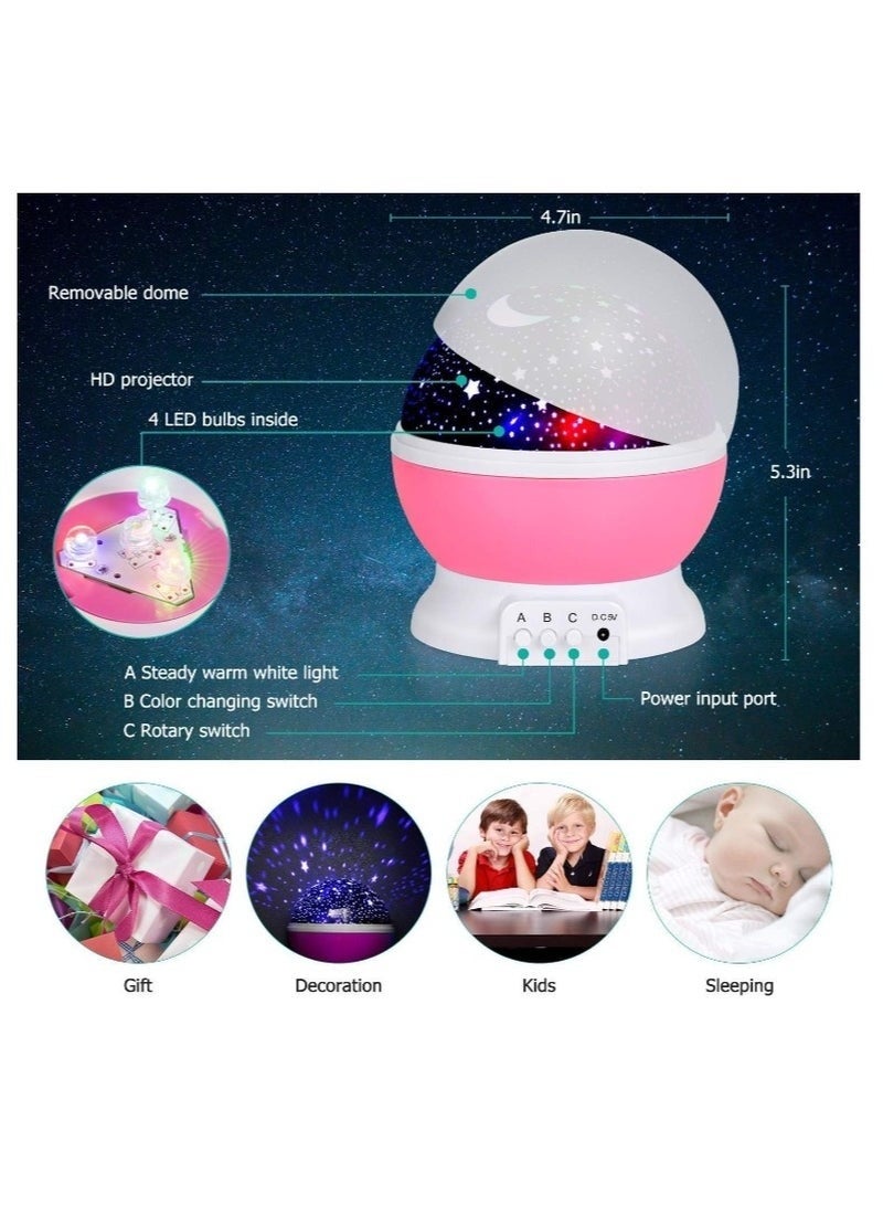 Romantic Sky Star Master Night Light Projector Children Kids Baby Sleep Lighting USB Lamp LED Projection, Best Gift for Love, Birthday, Christmas, Disco Lamp, Moon Light Lamp, Desco Ball Light, 360 Degree Night Light with Colorful Moon and Stars, USB Cable for Nursery Room, Rotating 360 Degree Moon Night Light Lamp Projector with Colors and USB Cable, Moon Lamp (Pack of 1 Multicolor) - Image 5