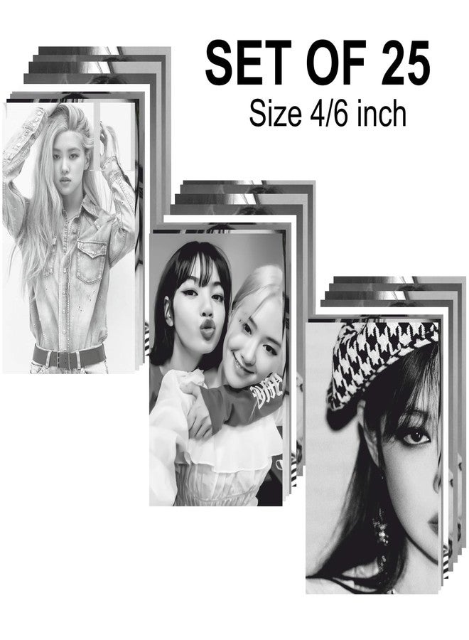 CVANU BLACKPINK Boho Style Aesthetic Collage Kit Mini Poster for Wall Decor Black & White 25pcs (6inchX4inch)_202309-115/2 - Image 4