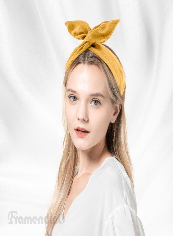 Framendino, 9 Pack Solid Colors Wire Headbands Rabbit Ear Bow Headband Twist Wired Hairbands Bowknot Head Wrap Hair Accessories for Women Girls - Image 4