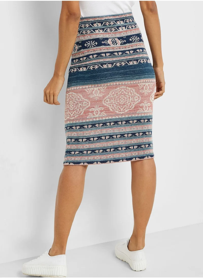 Lauren Ralph Lauren High Waist Printed Skirt