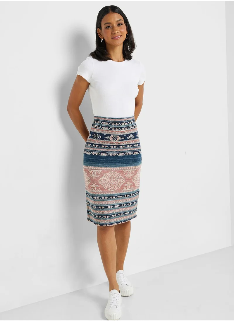 Lauren Ralph Lauren High Waist Printed Skirt