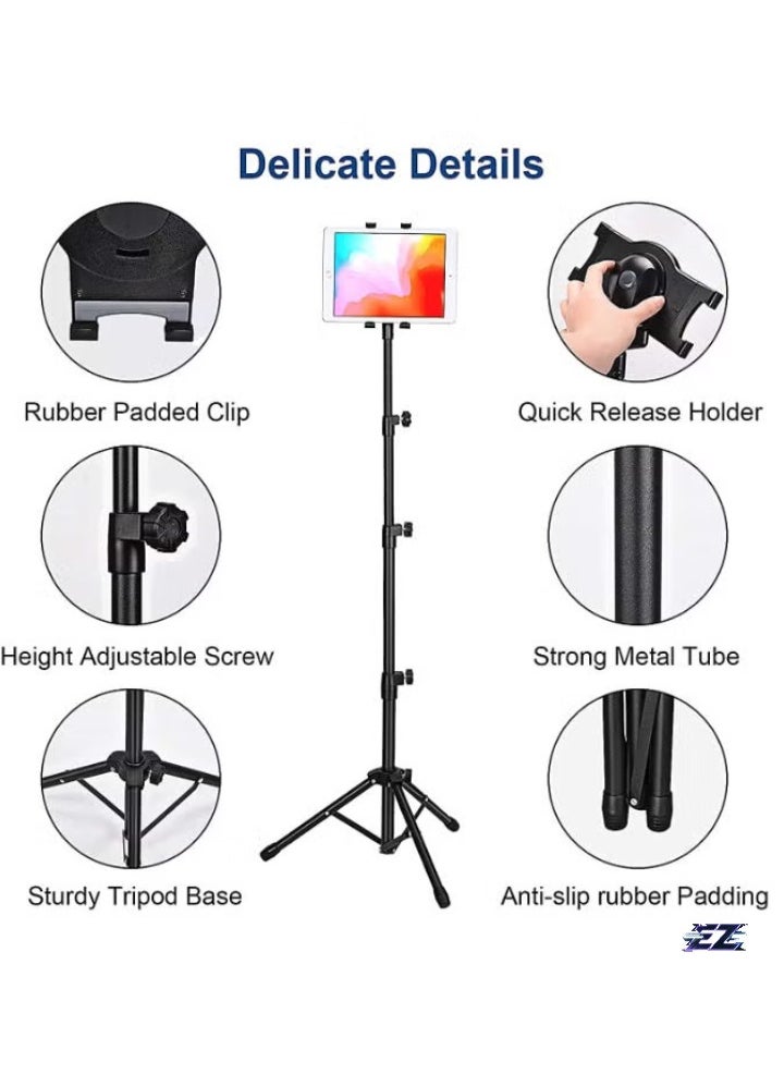 ELTRAZONE Tablet Floor Tripod Stand – Adjustable Height (4.7 to 12.9 inches) Tablet Holder Mount for iPad Pro 12.9, iPad Mini, iPad Air | Stable, Durable & Easy to Use – Ideal for Viewing, Video Calls, Streaming & Presentations  - Image 2