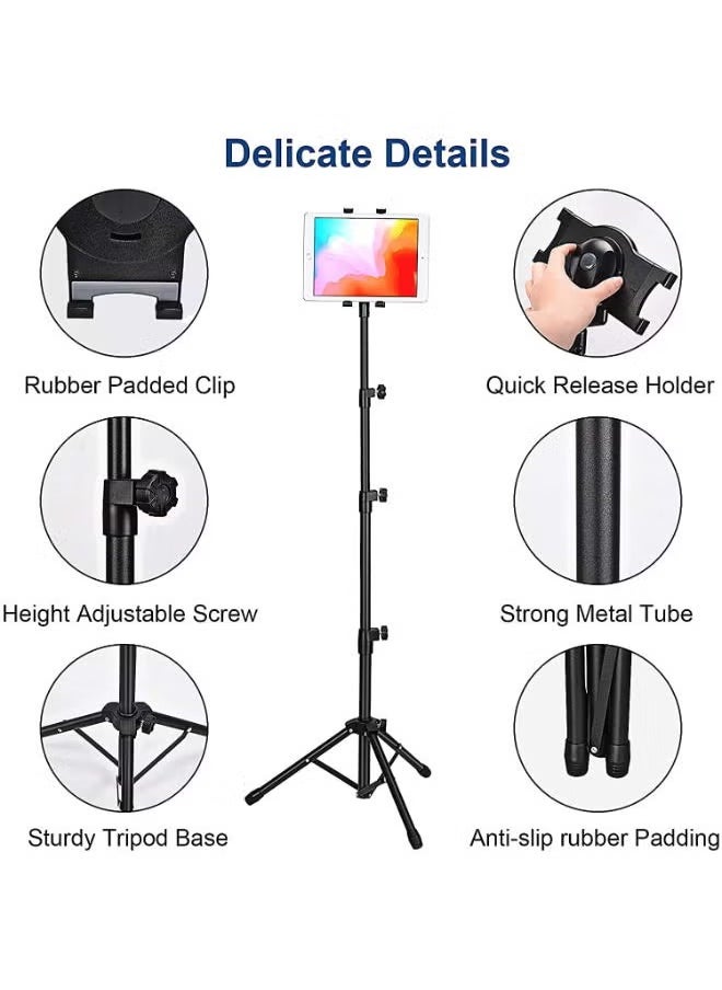ELTRAZONE Tablet Floor Tripod Stand – Adjustable Height (4.7 to 12.9 inches) Tablet Holder Mount for iPad Pro 12.9, iPad Mini, iPad Air | Stable, Durable & Easy to Use – Ideal for Viewing, Video Calls, Streaming & Presentations  - Image 4