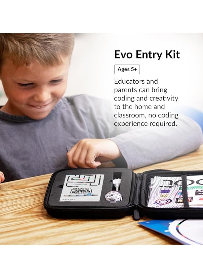 Ozobot - Evo Entry Kit: Interactive Coding Robot, Kids Ages 5+, Includes Color Code Markers, Charging Cable, Zip Case, Access to 700+ STEM Lessons - Educators & Parents, No Coding Experience Required - Image 1