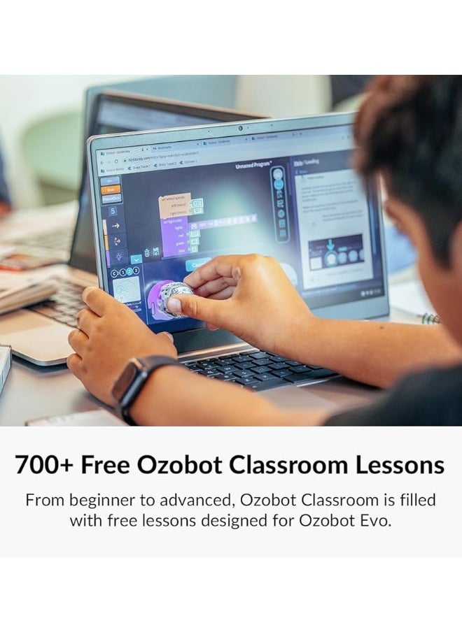 Ozobot - Evo Entry Kit: Interactive Coding Robot, Kids Ages 5+, Includes Color Code Markers, Charging Cable, Zip Case, Access to 700+ STEM Lessons - Educators & Parents, No Coding Experience Required - Image 1
