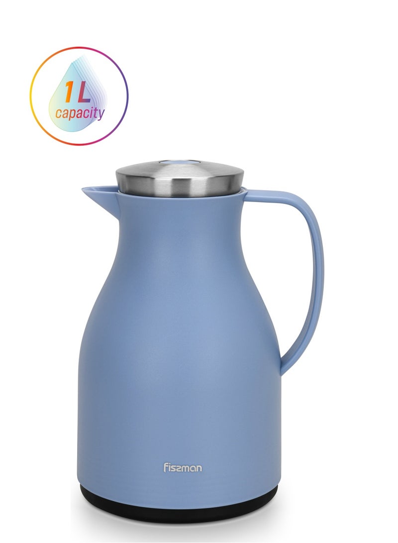 Fissman Fissman Vacuum Insulated Jug 1000ml Stainless Steel Lid with Glass Liner  - Image 1