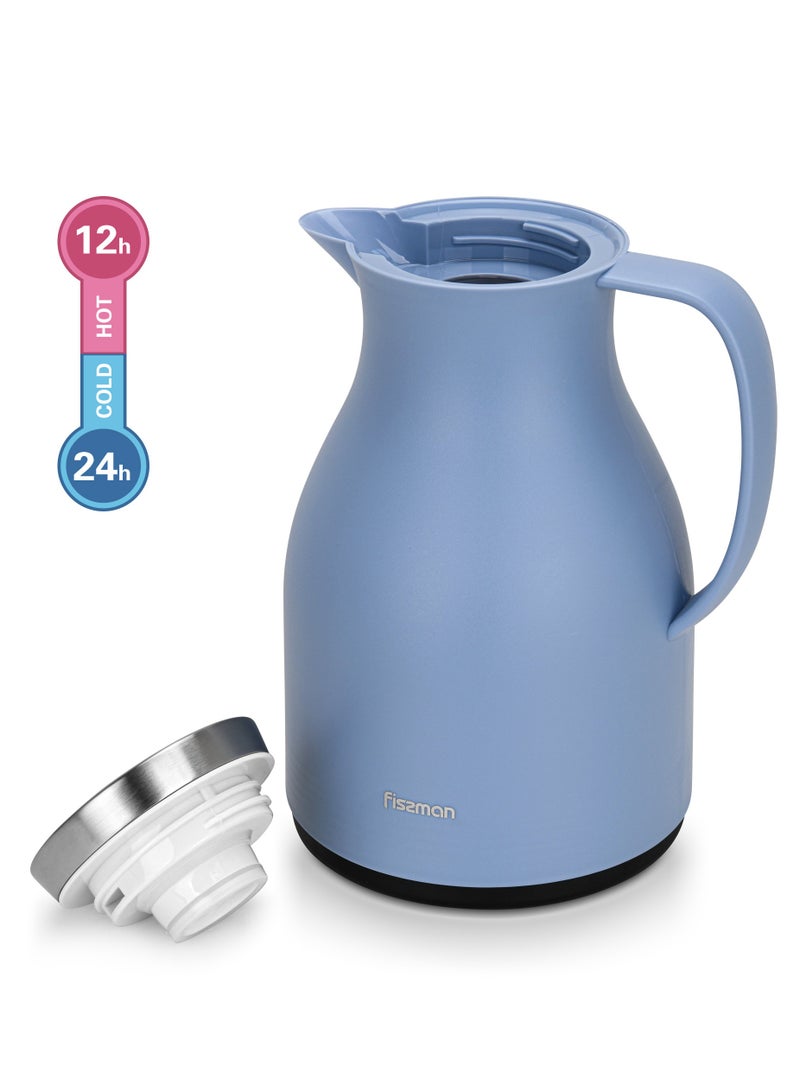 Fissman Fissman Vacuum Insulated Jug 1000ml Stainless Steel Lid with Glass Liner  - Image 4