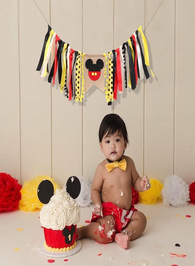 YOUAME Mickey Mouse High Chair Banner - First Birthday Decorations, Highchair Banner for Mickey Party, Sports & Smash Cake Photos - Image 5