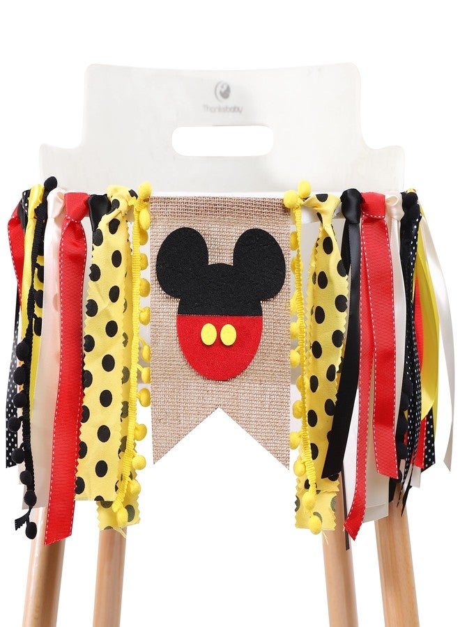 YOUAME Mickey Mouse High Chair Banner - First Birthday Decorations, Highchair Banner for Mickey Party, Sports & Smash Cake Photos - Image 4