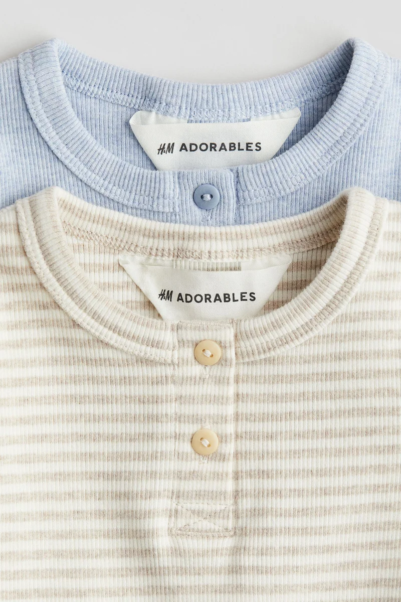 H&M 2-pack cotton Henley tops
