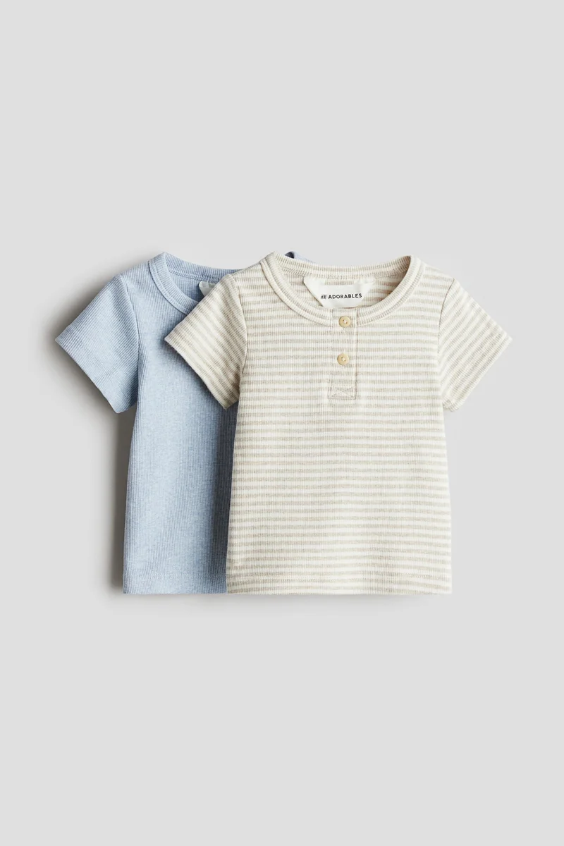 H&M 2-pack cotton Henley tops