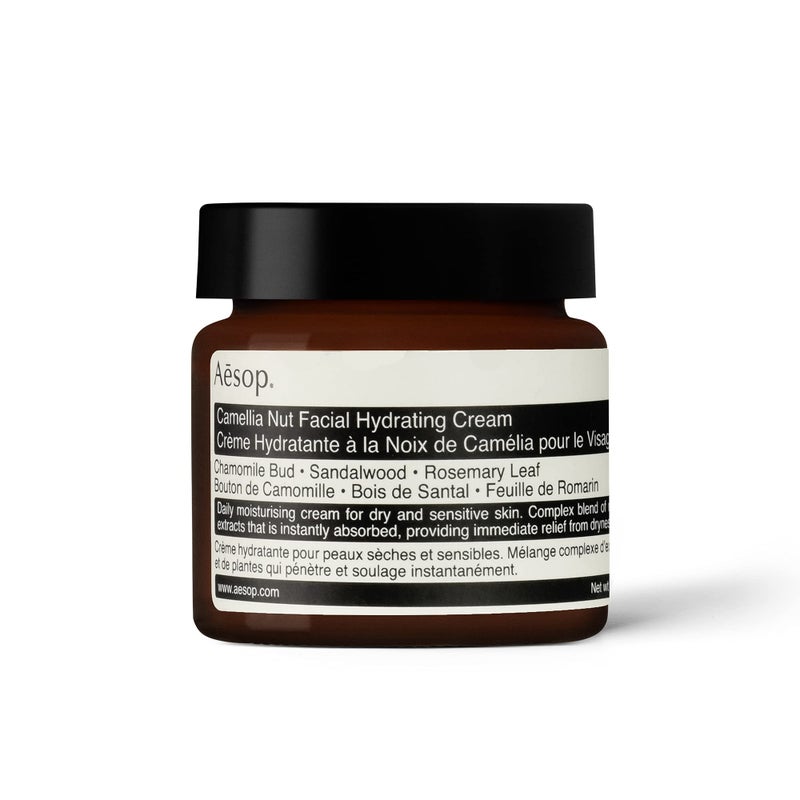 Aesop Camellia Nut Facial Hydrating Cream  Daily Moisturizer For Dry And Sensitive Skin  Provides Immediate Relief From Dryness  Blend Of Nut And Plant Extracts  21 oz  60mL