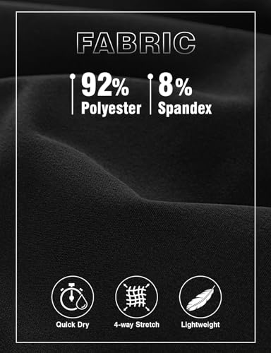 TBMPOY Men's 7" Hiking Running Shorts with Pockets Athletic Outdoor Sports Gym Workout Short Zipper Pockets Black L - Image 5